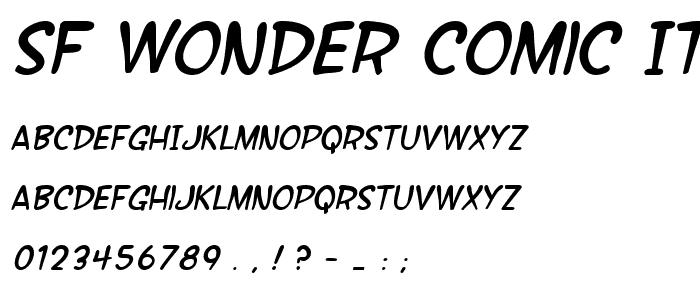 SF Wonder Comic Italic font